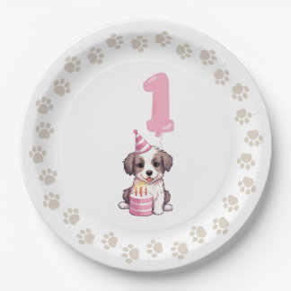 Puppy 1st Birthday Party Paper Plates