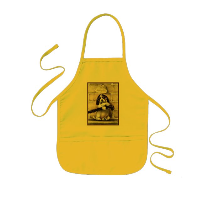 "Puppy, 4 Weeks Old" Kids Apron (Front)