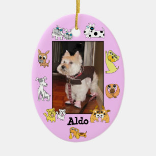 Puppy Add Photo Oval Ornament 18 Dog Cartoon Colou