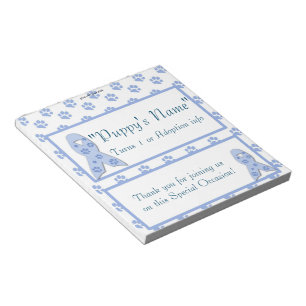 Puppy Adoption or Birthday Wrapper Party Favor Notepad