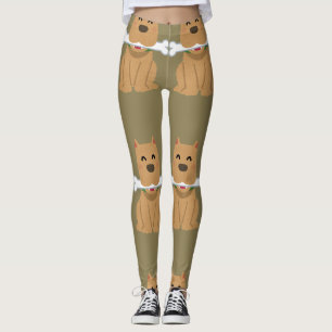 Puppy and Bone Pattern Leggings