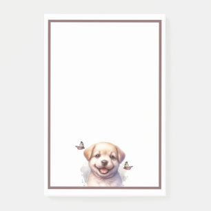 Puppy and Butterflies Post-it Notes