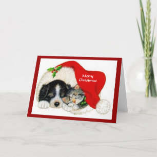 Puppy and Kitten Christmas Cards