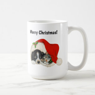 Puppy and Kitten Christmas Mug