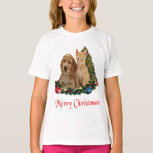 Puppy and kitten Christmas T-Shirt