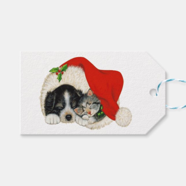 Puppy and Kitten Gift Tag (Front (Horizontal))