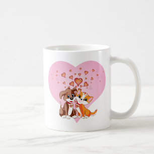 Puppy  and Kitten Hearts Coffee Mug