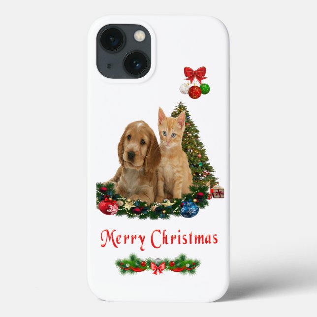 Puppy and kitten iPhone 13 case (Back)