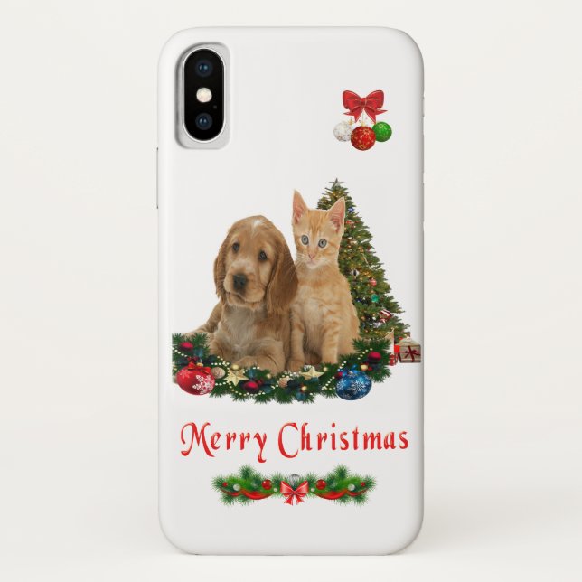 Puppy and kitten iPhone X case (Back)