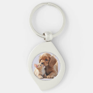 Puppy and Kitten Key Ring