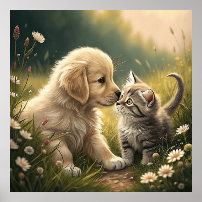 Puppy And Kitten Poster (Front)