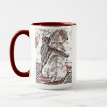 Puppy and Kitty Love Two-tone Hot Beverage Mug