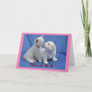 Puppy And Kitty Valentine Holiday Card