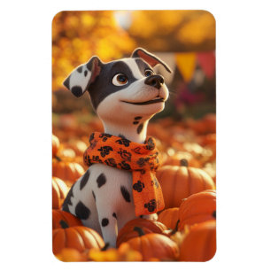 Puppy and Pumpkins Magnet
