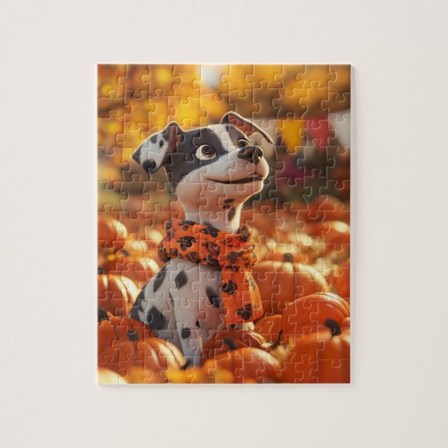 Puppy and Pumpkins Puzzle (Vertical)