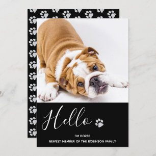 Puppy Announcement - Elegant Black Modern New Pet