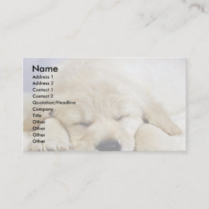 Puppy asleep business card