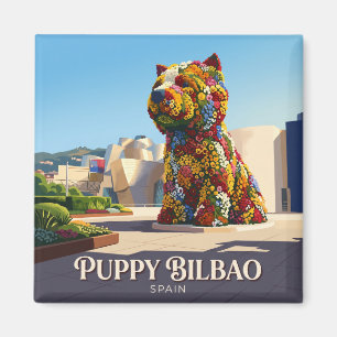 Puppy at Guggenheim Bilbao Spain Magnet