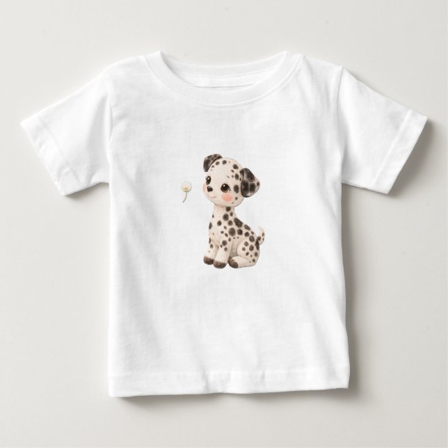 Puppy Baby T-Shirt – Cute Spotted & Striped Babies (Front)
