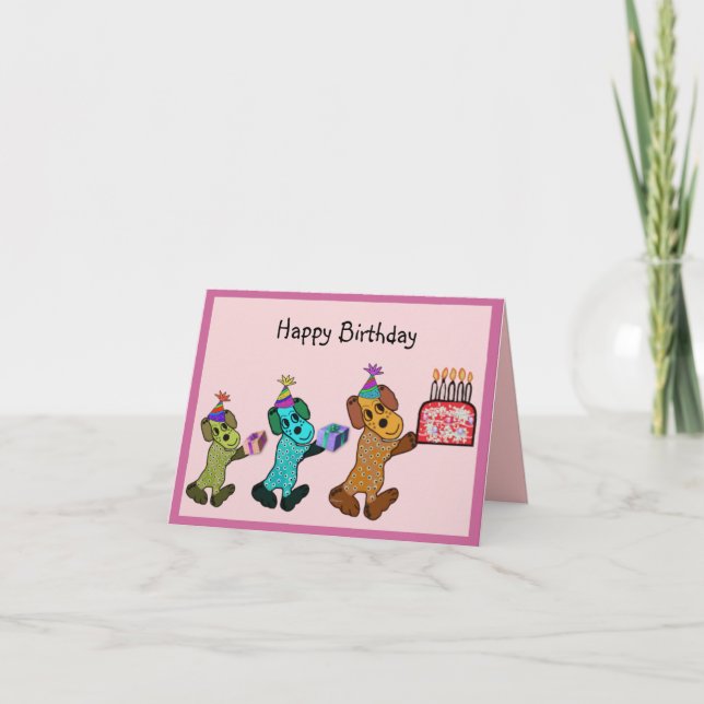 Puppy Birthday Fun Card (Front)