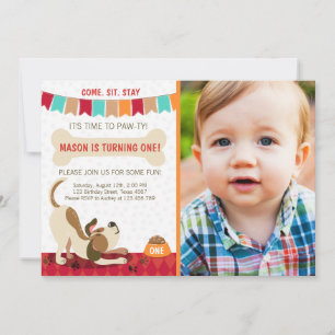 Puppy Birthday Invitation Paw-ty Puppy Party