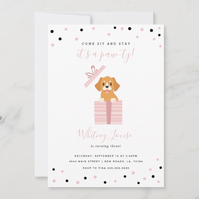 Puppy Birthday Party Invitations (Front)