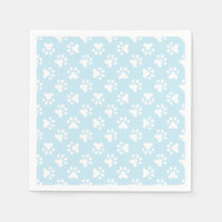 Puppy birthday party napkins blue paw prints