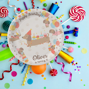 Puppy Birthday Pawty Paper Plate