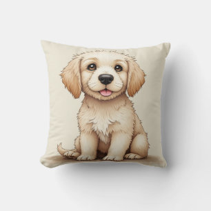 puppy & bone Pillow (Baby Retriever)