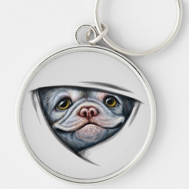 Puppy Bulldog  Key Ring (Front)
