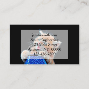 Puppy Cat biting a toy Business Card