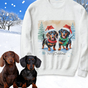 Puppy Christmas Dachshund Sausage Dog Puppies Sweatshirt