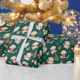 Puppy Christmas gift wrapping paper