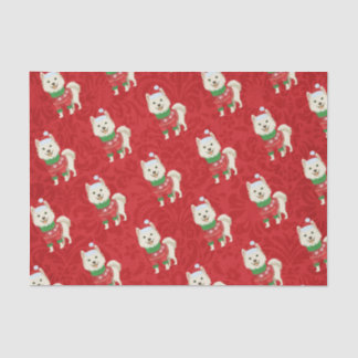 Puppy Christmas Husky Pomeranian Shiba Santa Dog  Tissue Paper