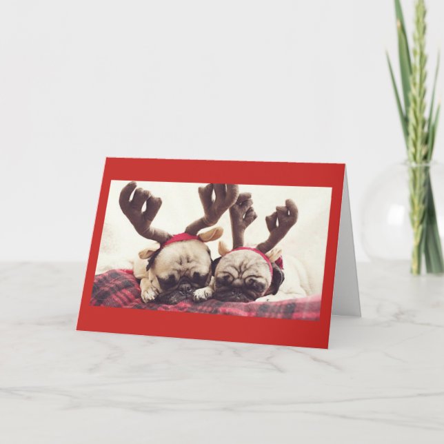 Puppy Christmas Themed Festive Card (Front)