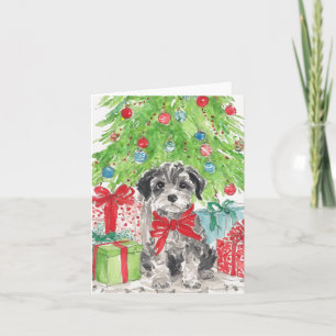 Puppy Christmas Watercolor Stationery Card