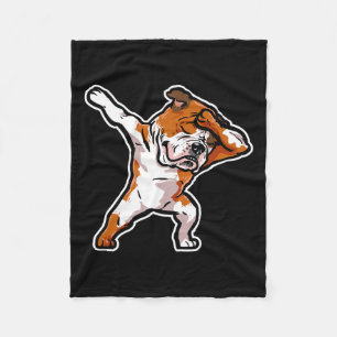 Puppy Dab Dance Dog Dabbing English Bulldog  Fleece Blanket