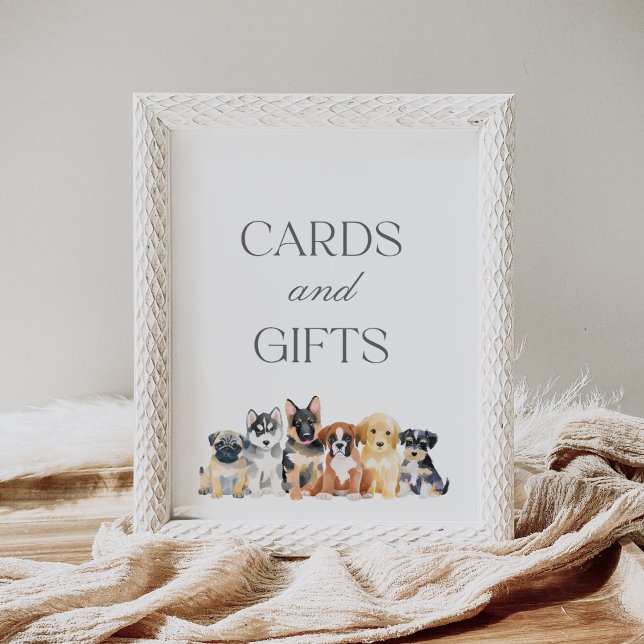 Puppy Dog Baby Shower Cards and Gifts Sign (Creator Uploaded)