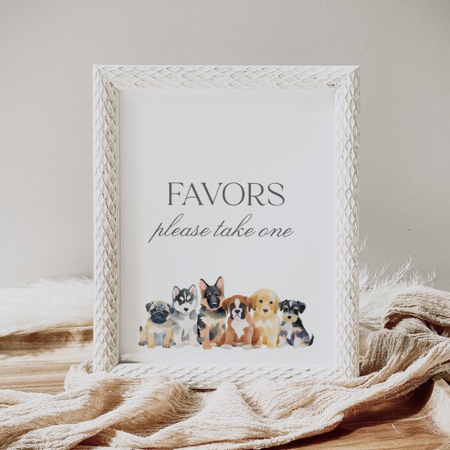 Puppy Dog Baby Shower Favours Sign (Creator Uploaded)