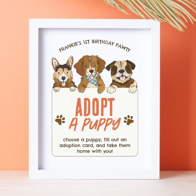 Puppy Dog Birthday Adoption Activity Sign (Creator Uploaded)