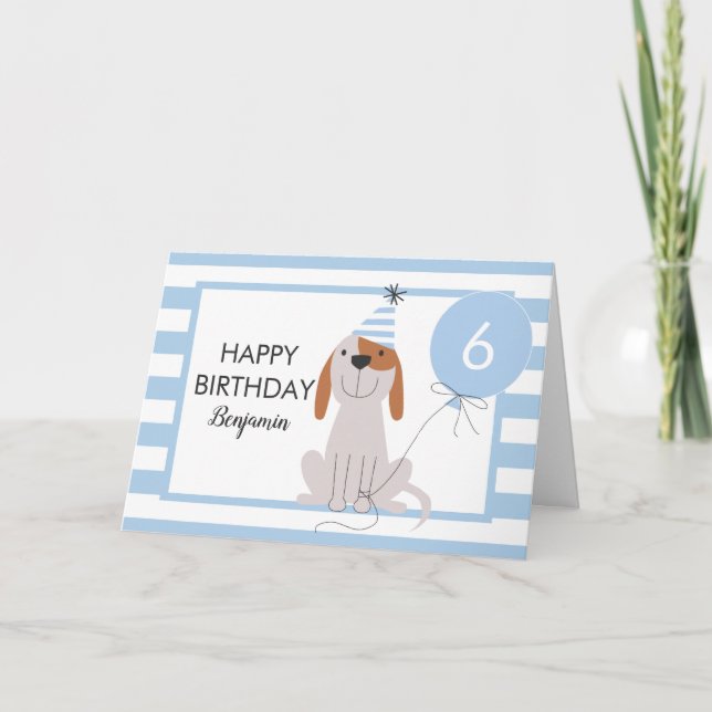 Puppy Dog Birthday Card Any Age (Front)