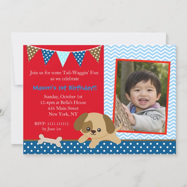 Puppy Dog Birthday Invitations (Front)