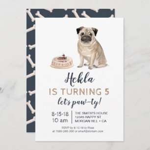 Puppy dog birthday, let's paw-ty! Invitation