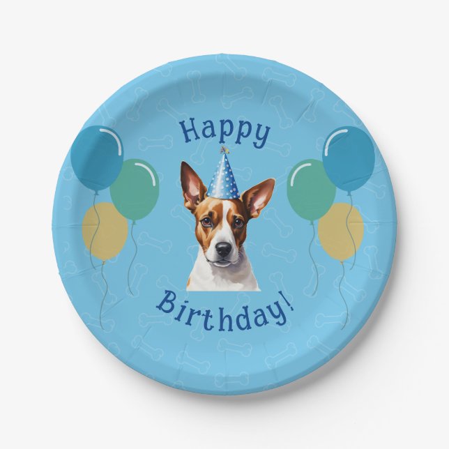 Puppy Dog Birthday Paper Plate (Front)