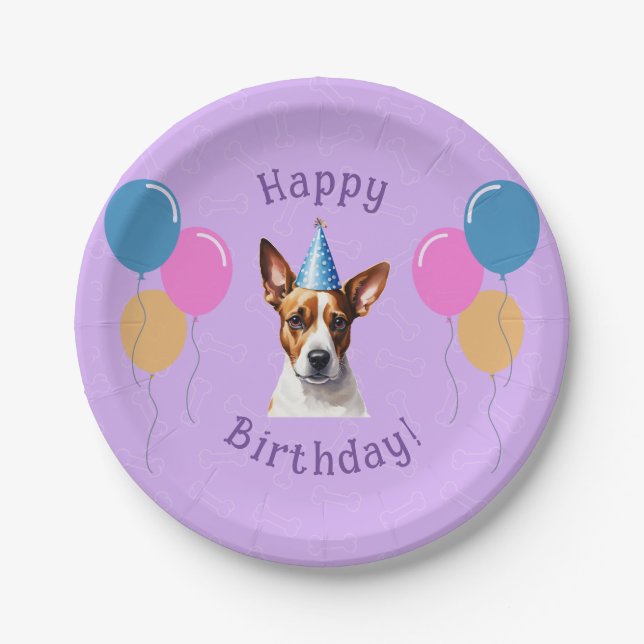 Puppy Dog Birthday Paper Plate (Front)