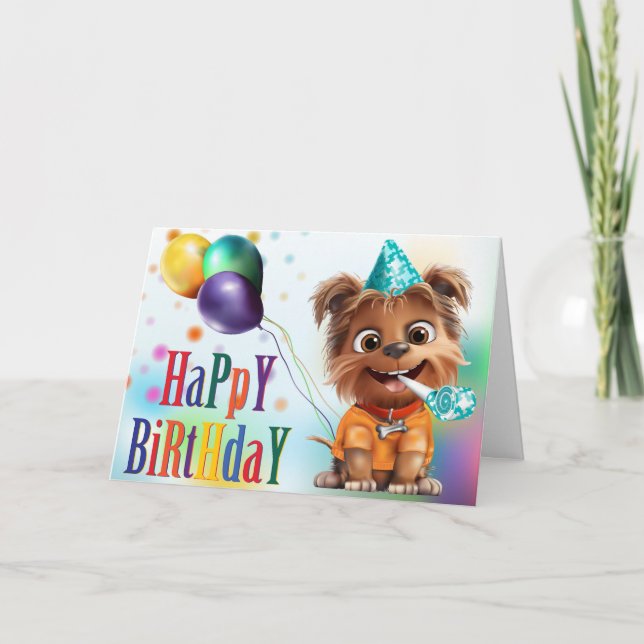 Puppy Dog Birthday Party Card (Front)