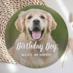 Puppy Dog Birthday Party Custom Pet Photo Paper Plate