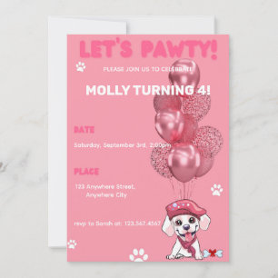 Puppy Dog Birthday Party Invitation