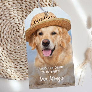 Puppy Dog Birthday Party Personalised Pet Photo Gift Tags