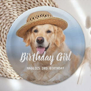 Puppy Dog Birthday Party Personalised Pet Photo Paper Plate